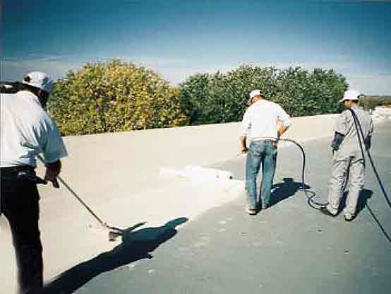 Ply roof system second base coat application